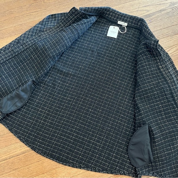 AndTheWhy Tweed Shacket in Black/Beige Thread Textured Size 2XL - Picture 4 of 7
